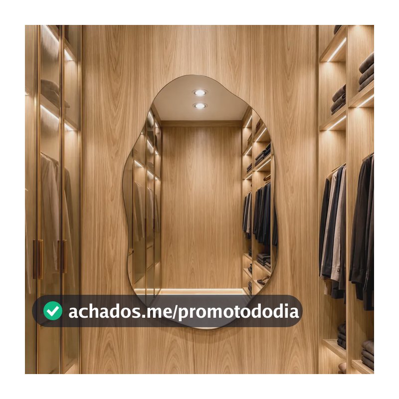 Espelho Vildrex Roma 70x50cm Design Moderno Lapidado Luxo Suporte