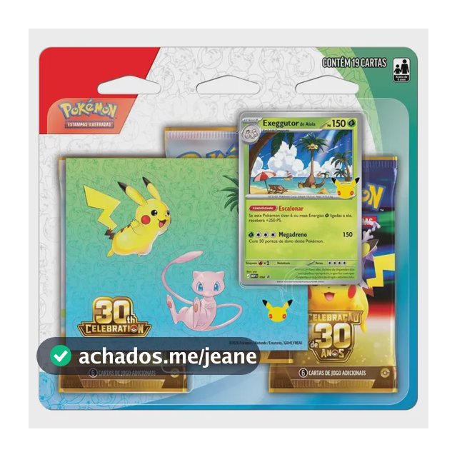 Pokémon Celebração 30 Anos Blister Triplo Adesivo 19 Cartas Lucario Português