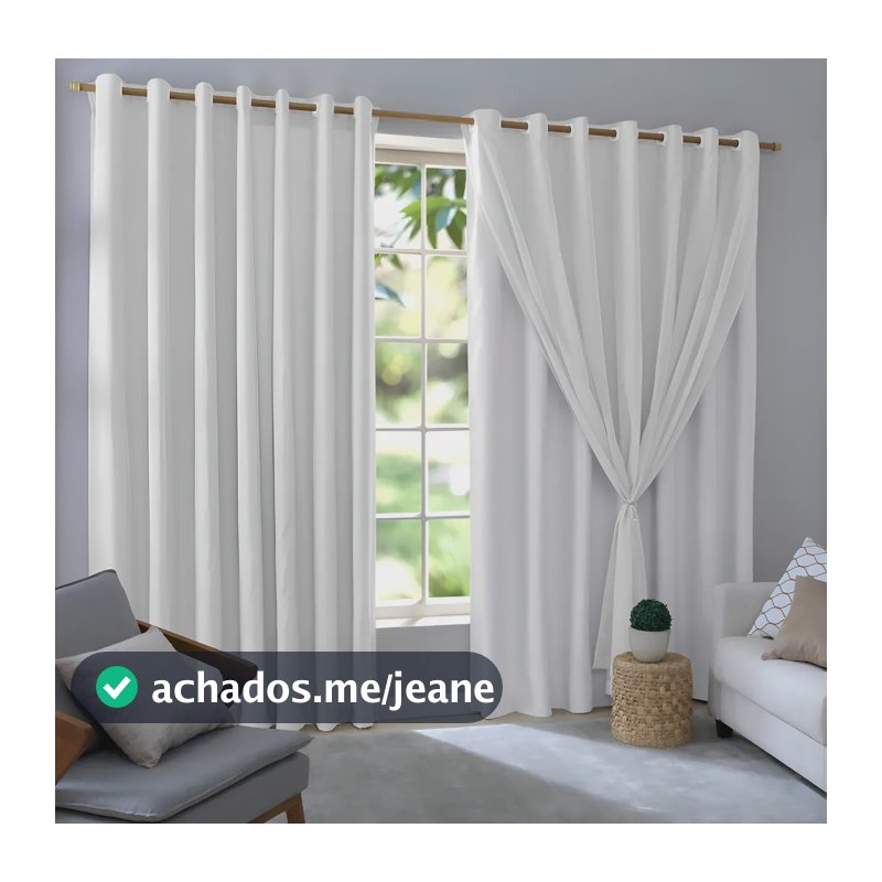 Cortina Blackout Mc Cortinas 250 X 280 Quarto cor Branco