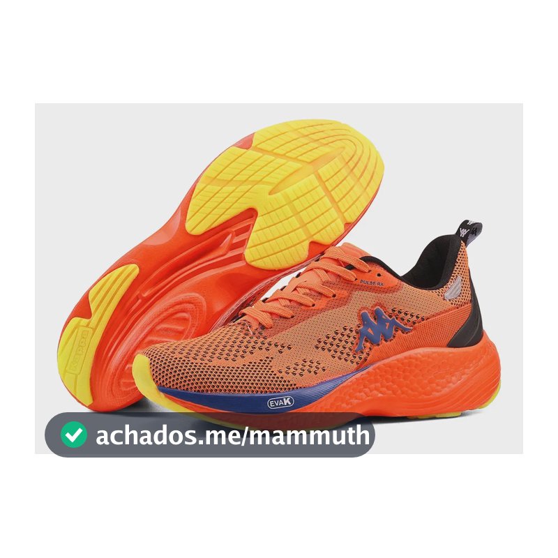 Tênis Kappa Pulse Rx Unissex Corrida Conforto Laranja-royal 38