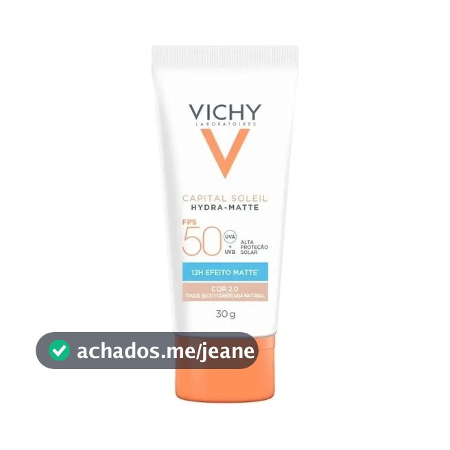 Protetor Solar Facial com Cor Efeito Matte 12h Toque Seco Alta Proteção FPS 50 Cor 2.0 Capital Soleil Vichy 30g