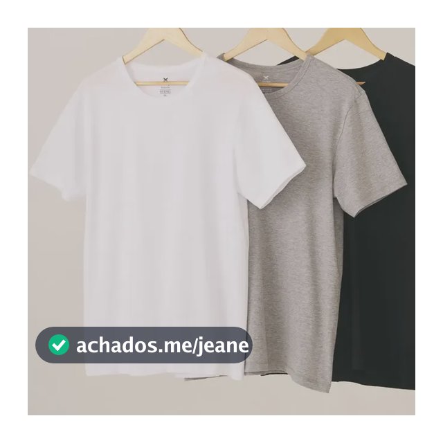 Kit Com 3 Camisetas Masculinas Básicas Slim Hering