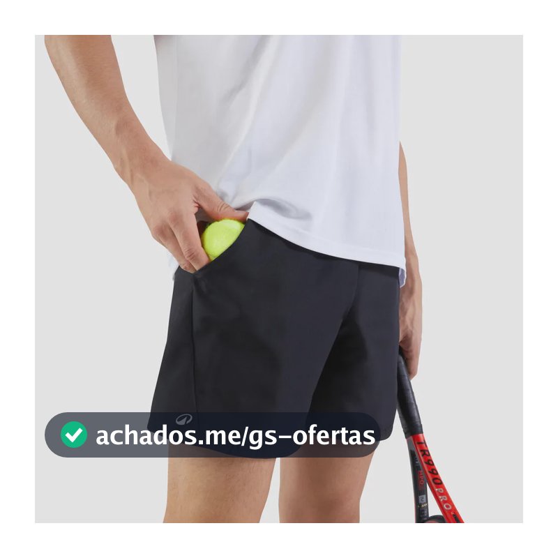 Shorts Masculino De Tênis Dry 100 Artengo Preto Liso G
