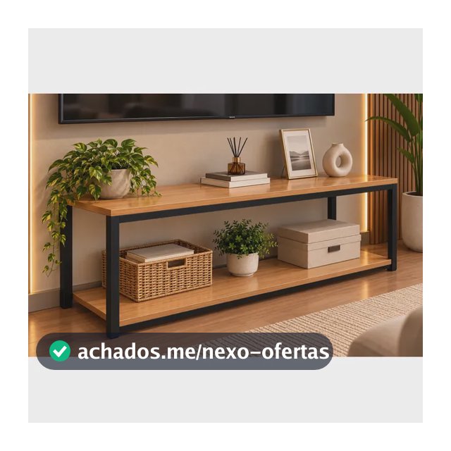 Aparador Industrial 2 Níveis 120x40 Multiuso Decorativo Preto/mel