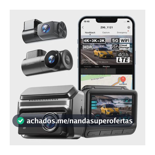 Câmera Veicular Ddpai Z90 4k Hdr Visão Noturna 2.0 Gps App Z90 3 Canais-três Câmeras