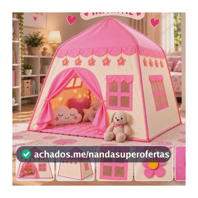 Barraca Tenda Cabana Infantil Casinha Castelo Menina Rosa Rosa