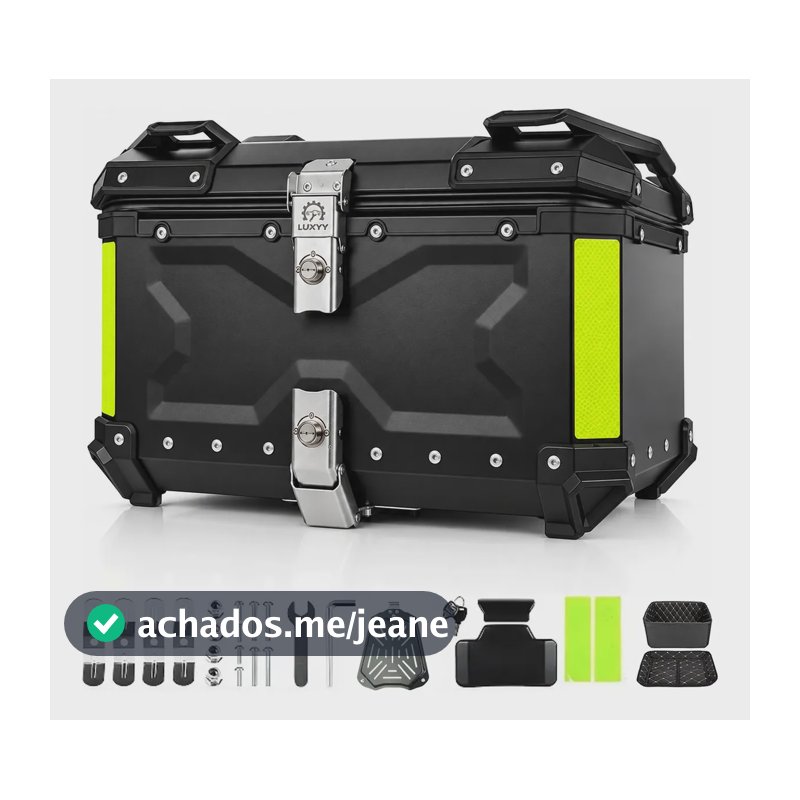 Bau Para Moto 55l Bau De Aluminio Top Case Com Encosto Preto