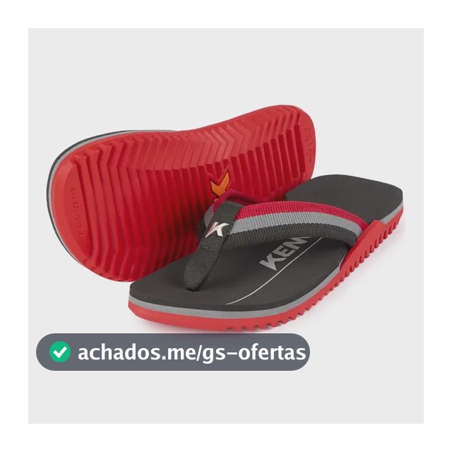 Sandália Kenner Unissex Nk6 Pro Vermelho/cinza/preto Liso 41