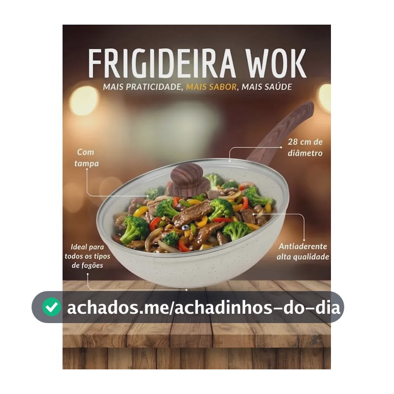 Frigideira Antiaderente Wok Em Cerâmica Grande Com Tampa Em Vidro Para Fogão De Indução E Gás 28cm 3,6l Cook Cerâmica Creme Pítia