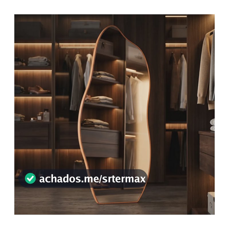 Espelho Decorativo Grande Corpo Inteiro Moldura Couro 170x70