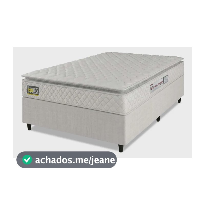 Cama Box Casal Colchão Espuma D33 Pillow Top New Millenium