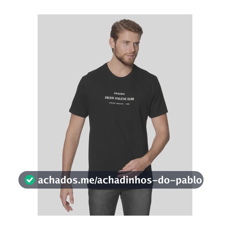 Camiseta Colcci Masculino 350112372 Preto Logo M Estampa Localizada