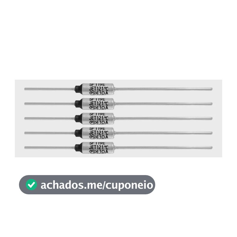 5 Fusível Térmico 121° 10a 250v 121 Graus P/ Eletrodoméstico