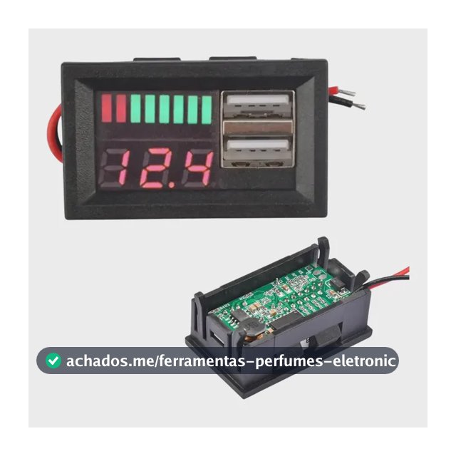 Voltímetro Digital Automotivo 12v Usb Carregador Som Bateria