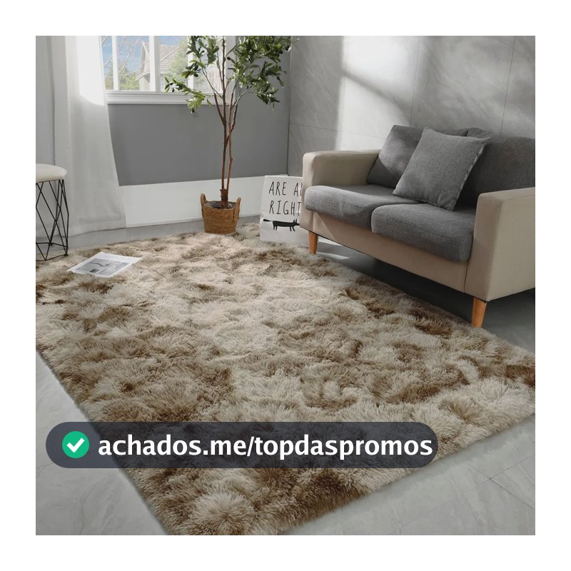 Tapete 2,00x1,50 Peludo Felpudo Para Sala e Quarto Cores Cor Bege-mesclado Desenho Do Tecido Pelo Alto Casa Laura Enxovais Tapete Médio Para Sala 2x1,5m, Antiderrapante e Lavável - Bege Mesclado