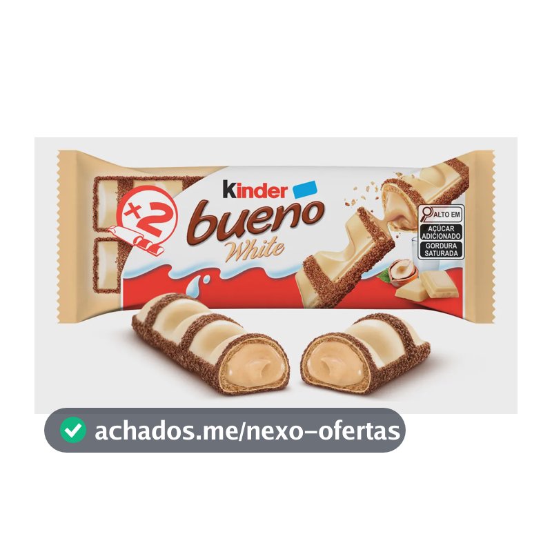 Chocolate Kinder Bueno White Com Creme De Avelã Pacote 39g