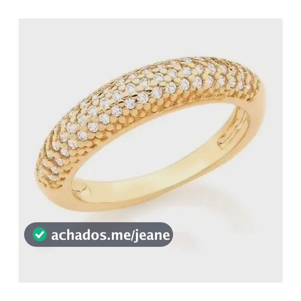 Anel Aparador Cravejado Com Zircônias Banhado A Ouro 18k