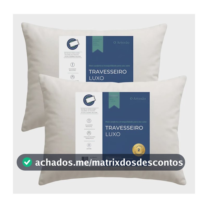 Kit 2 Travesseiro Antialérgico Regulável Lavável Fibra 50x70 Branco