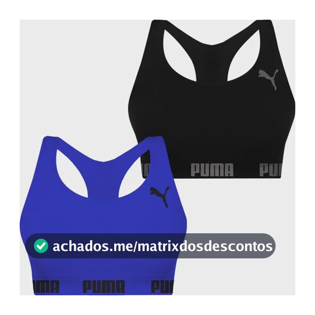 Kit 2 Tops Puma Original Alta Sustentação Academia Fitness