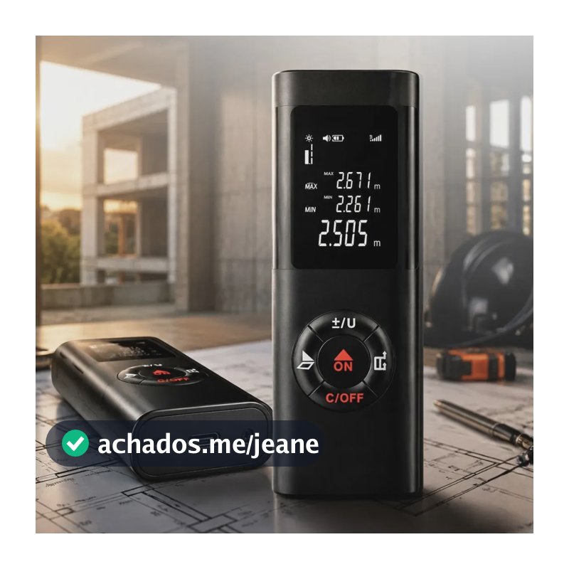 Trena Laser 40m Digital Recarregável USB Medidor Distância Área Volume Profissional