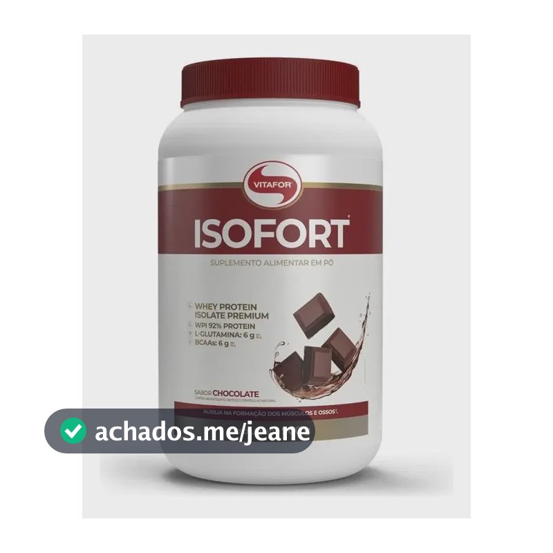 Isofort - Whey Protein Isolado 900g Chocolate - Vitafor Chocolate