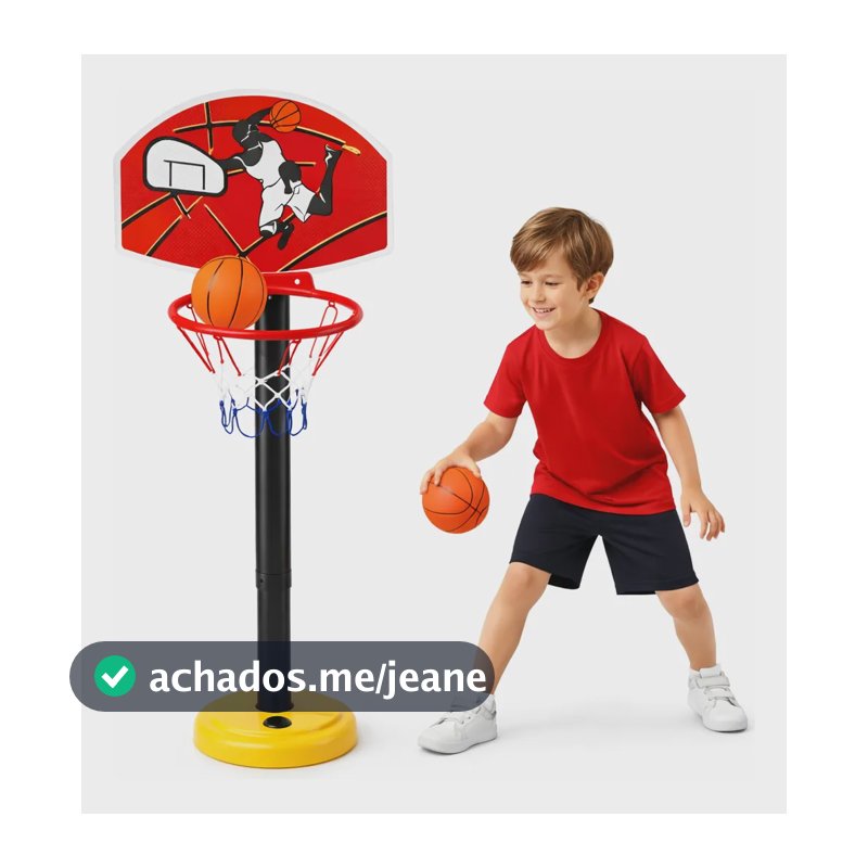 Cesta Com Bola De Basquete Infantil Ajustável Brink+
