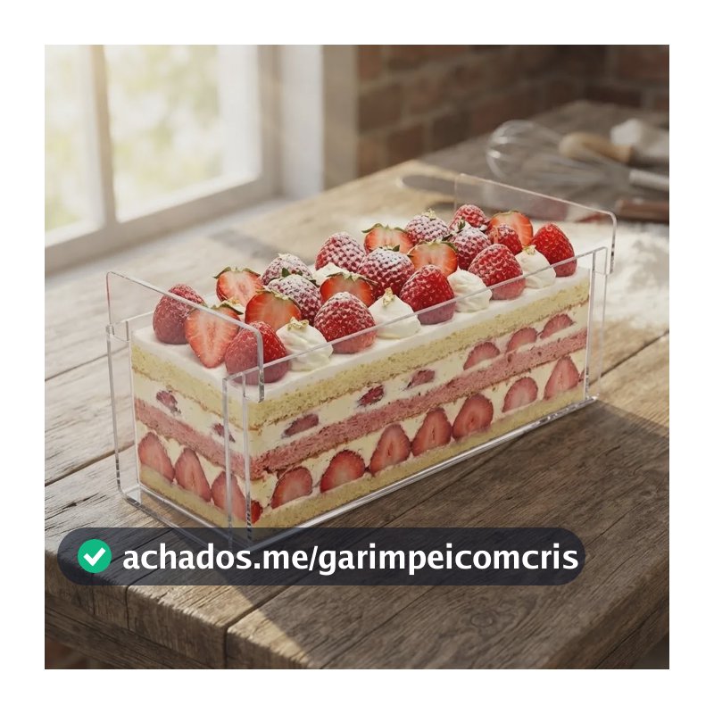 Forma De Slice Cake Retangular 30x10x10 Em Acrílico 3mm Transparente