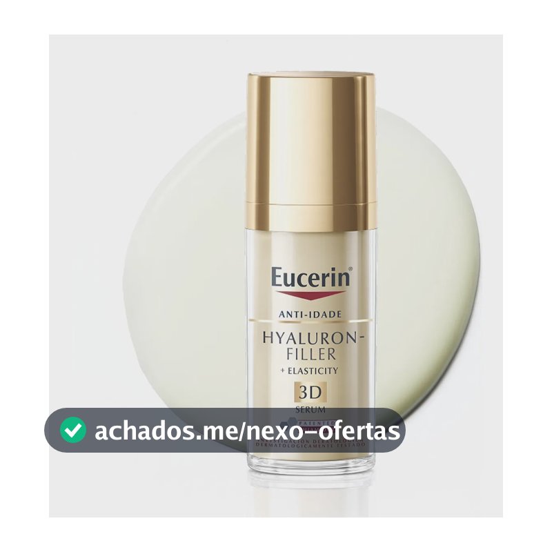 EUCERIN 3D Sérum Facial Anti-idade Firmador 30ml, Elasticity, Pele Madura, Hyaluron-Filler, Ácido Hialurônico, Antirrugas
