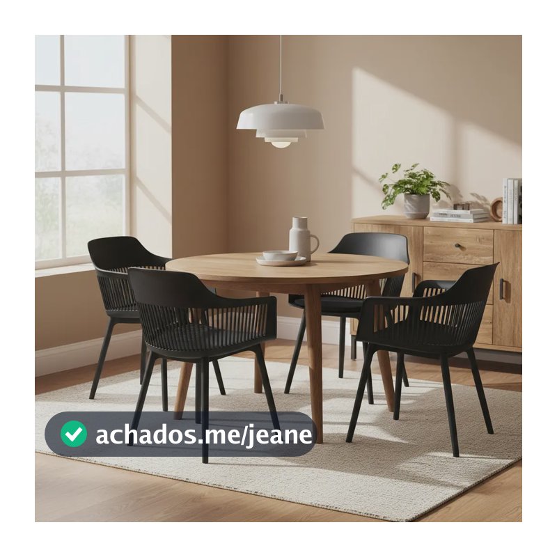 Kit 4 Cadeiras Jantar Marcela Montreal Ass Estofado Preto Sala Cozinha Confortáveis Modernas Home Office Escritório Design Elegante