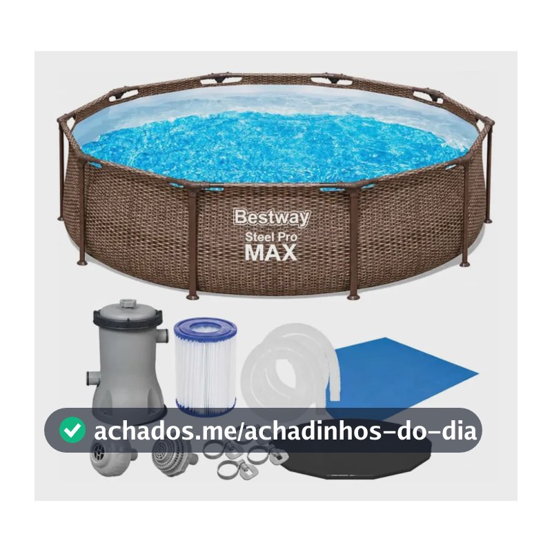 Piscina Estrutural 4.678l Deluxe + Filtro Capa Forro Bestway Cor Marrom Bomba 220v
