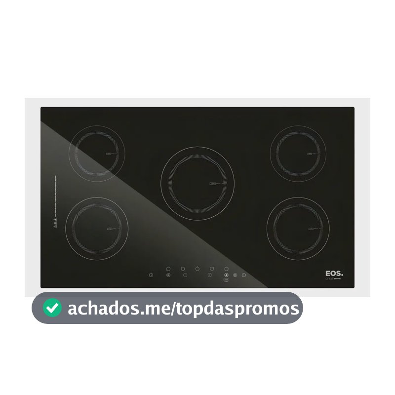 Cooktop de Indução Cinco Bocas EOS 90cm Preto 9500W ECI05EP
