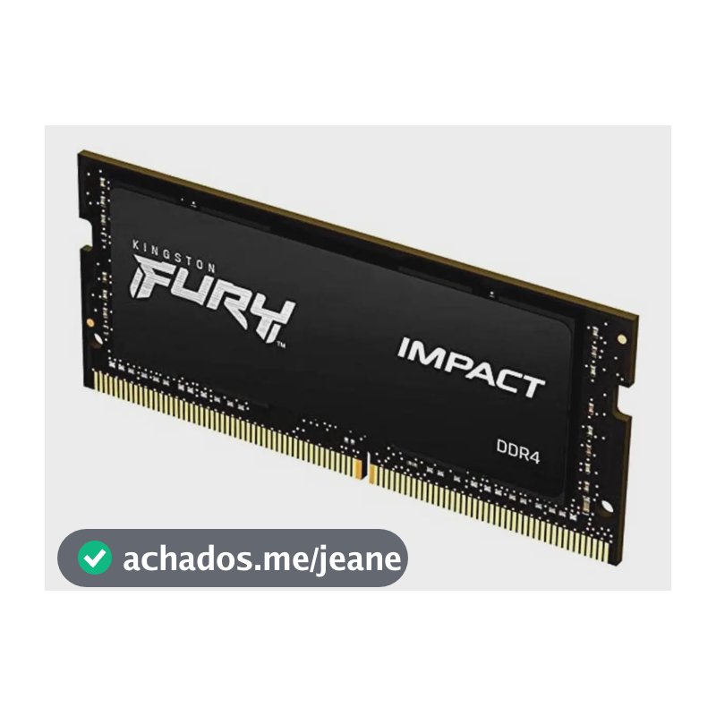 Memória RAM Para Notebook DDR4 8gb 3200Mhz CL20 Kingston Fury Impact KF432S20IB/8 Gamer Sodimm Preto