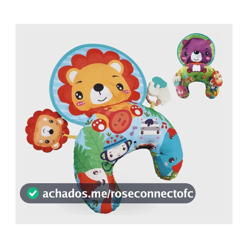 Almofada De Atividades Bebê Com Acessórios Interativos Som Leão