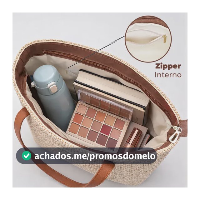 Bolsa Feminina Sacola De Praia Palha
