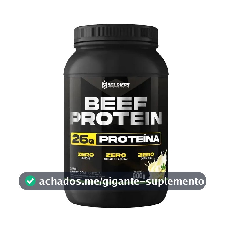 Proteína Beef Protein Zero Lactose Suplemento Alimentar Em Pó Abacaxi Com Hortelã 900g - Soldiers Nutrition