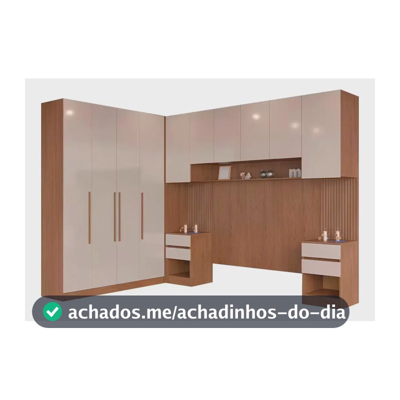 Guarda-roupa Modulado Casal Lugano 10 Portas 6 Gavetas Avelã/cappuccino