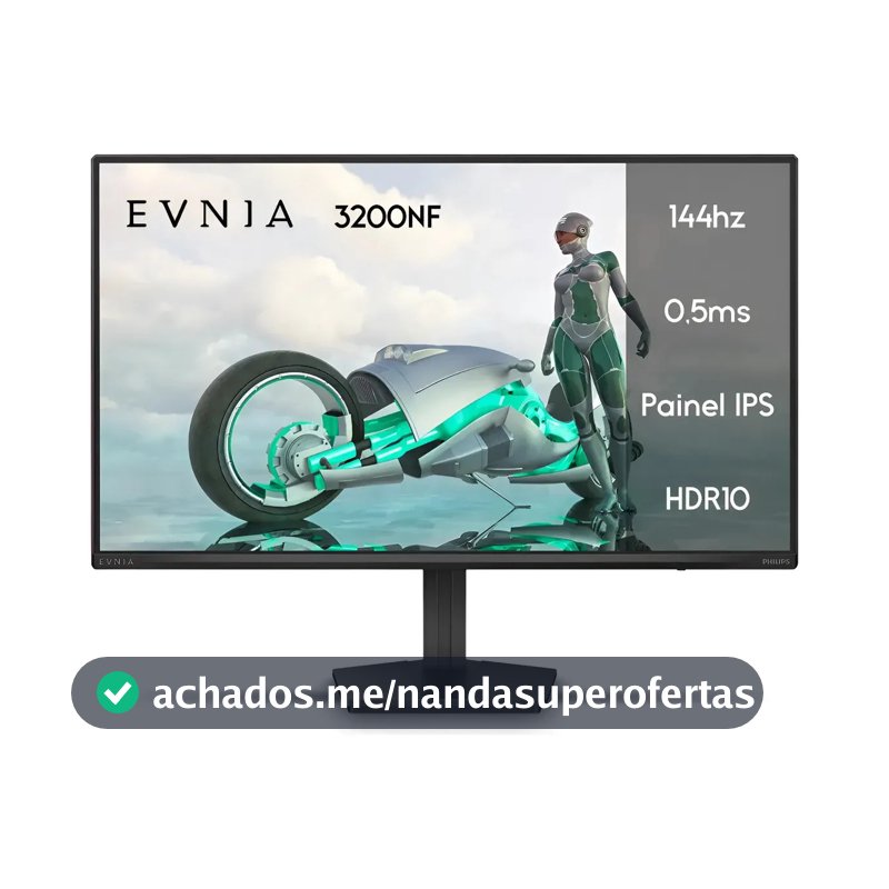 Monitor Gamer Phillips 24 Evnia Ips 144hz 0.5ms Wide Fullhd Preto 127/220v