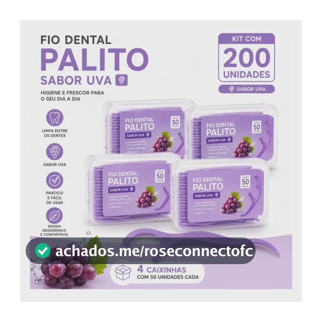 Kit 200 Palitos Fio Dental Saborizado Ultrafino Arqueado Fru