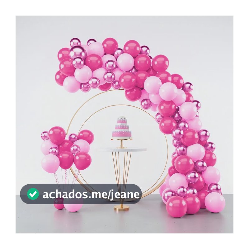 Kit 150 Balões Bexiga Rosa Claro + Pink + Rosa Metalizado
