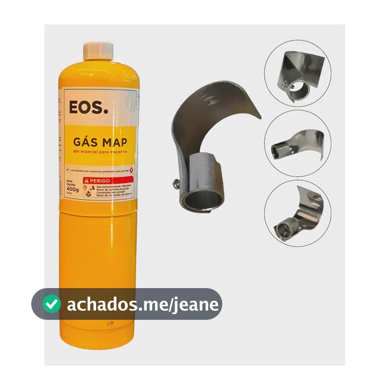 Refil Gás Map 400g Para Solda + Defletor De Chamas Maçarico