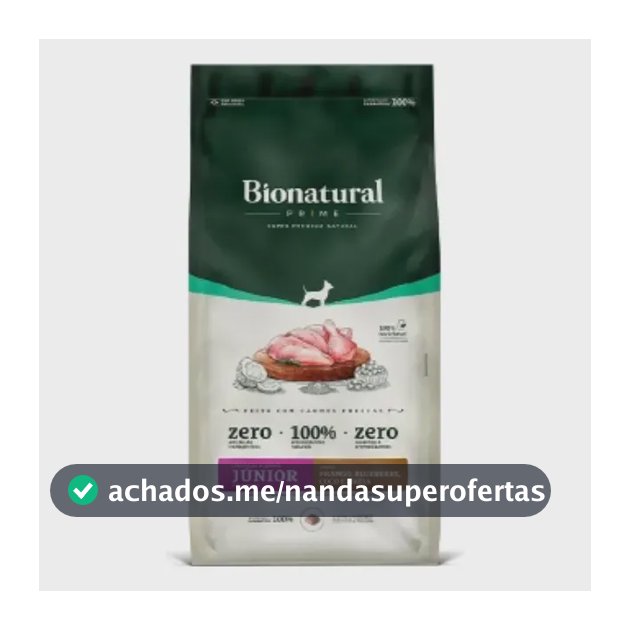 Ração Seca Bionatural Prime Júnior Cães Pequenos Frango Blueberry Aveia 10,1kg