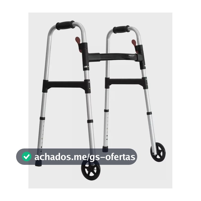 Andador ortopédico Mercur BC1547 ANDADOR COM RODAS prateado