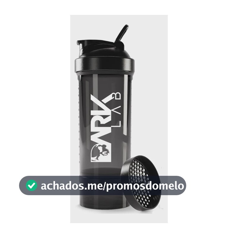 Coqueteleira Shaker Premium Preta 700ml 2 Doses Dark Lab Cor Preto