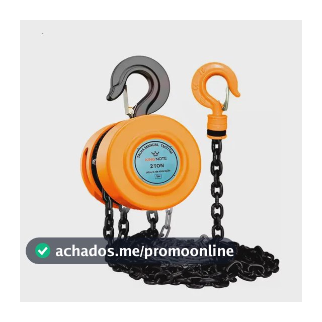 Talha Manual 2 Ton Corrente 5 Metros 2000kg Freio Duplo Aço King Note