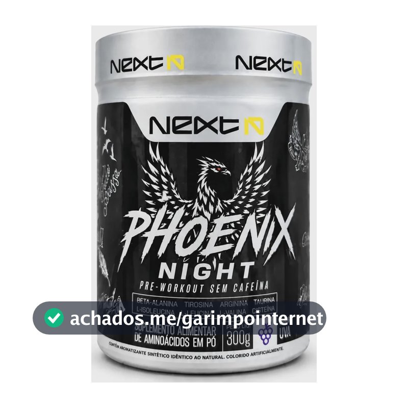 Phoenix Night Pré Treino Sem Cafeína Sabor Uva 300g Uva