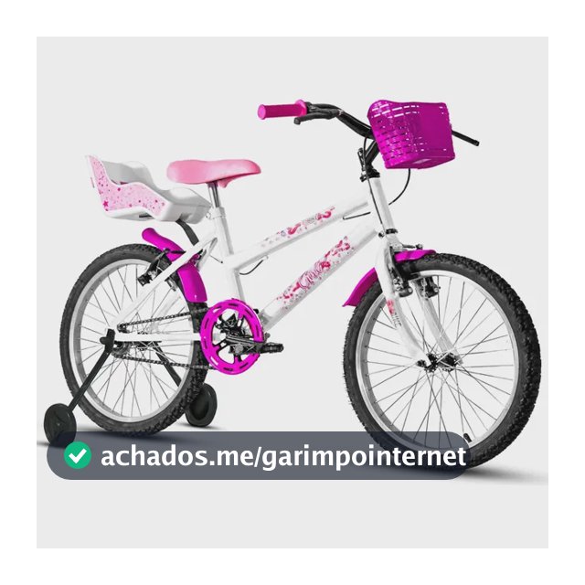 Bicicleta 20 De 6 A 13 Anos Roda Apoio + Cadeirinha Boneca