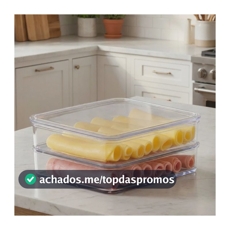 Porta Frios Acrílico Duplo Hermético Potes Transparente Transparente