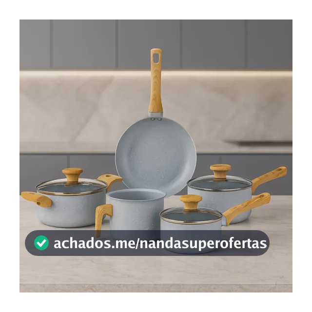 Jogo de Panelas 5 Peças Antiaderente Cerâmico Grafite Mimo Style - Conjunto Completo