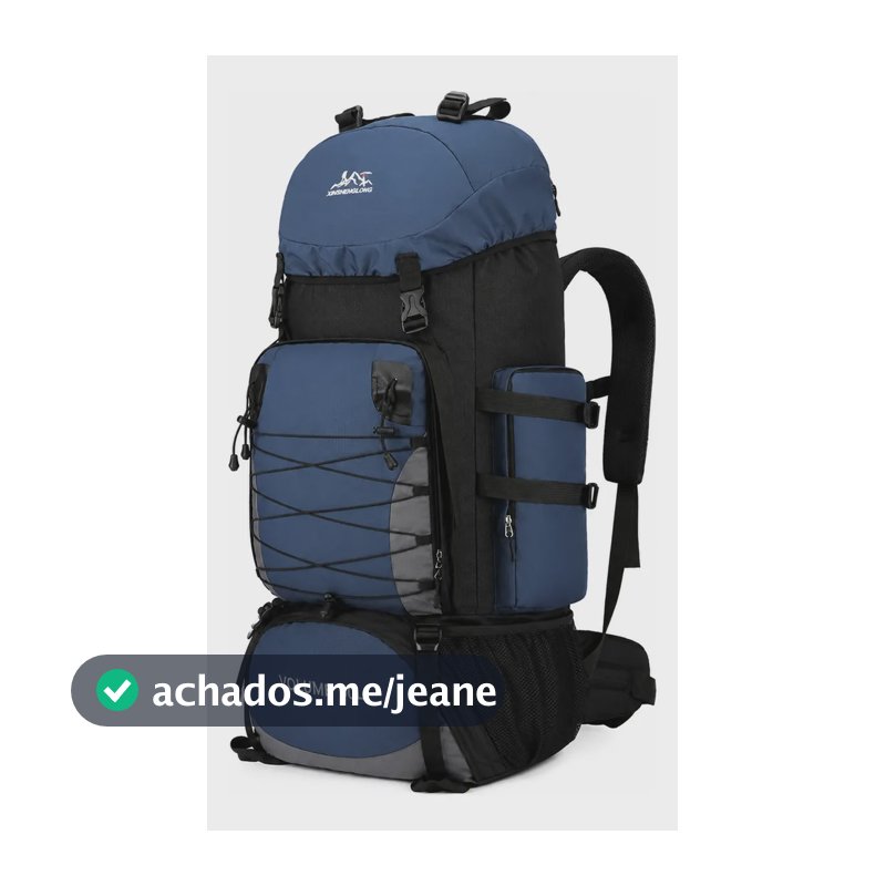 Mochila Cargueira Tática Grande Impermeável Reforçada 90l Azul-escuro