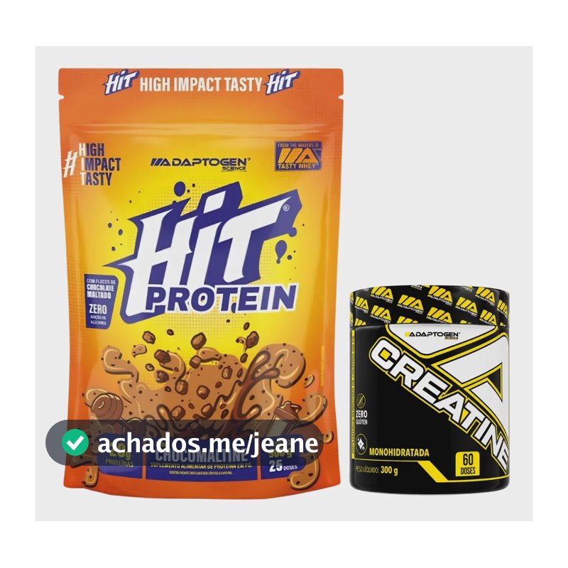 Hit Protein Adaptogen Whey 900g + Creatina 300g Choco Maltine